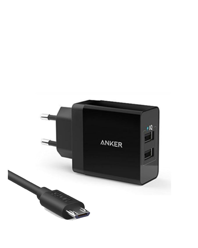 Anker 24W 2-Port USB Charger & Micro USB Cable Anker 24W 2-Port USB Charger & Micro USB Cable